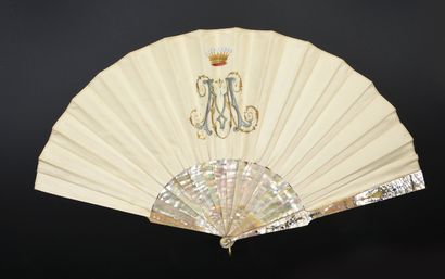 Gustave Lasellaz (1841-1918) Les hommages galants, circa 1890-1900
Folded fan, double...