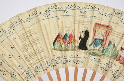  Assemblée des notables, 1787 Folded fan, the double sheet of engraved paper showing...