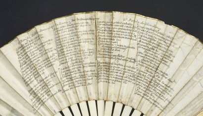null Nicodème dans la lune, circa 1790
Folded fan, the double sheet of paper engraved...