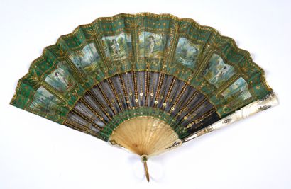 Donzel, Les amours, circa 1900 Folded fan,...