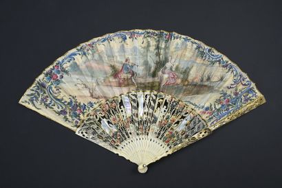 null The Queen of Sheba, circa 1740-1750
Folded fan, the double gouache-painted paper...