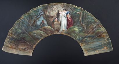  L. Langelier, The Oracle, 1878 Folded fan leaf, painted skin of two young women...