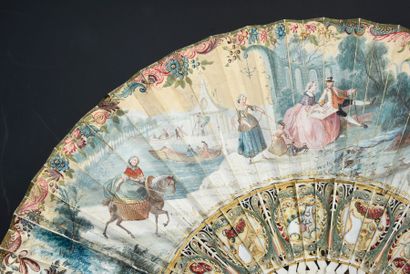 null Preparations for the party, ca. 1750-1760
Folded fan, the paper sheet painted...