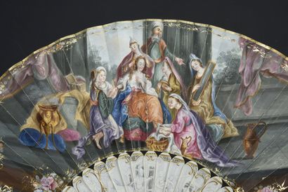 null The Toilet of Esther, ca. 1760
Folded fan, the leaf in skin, mounted in English...