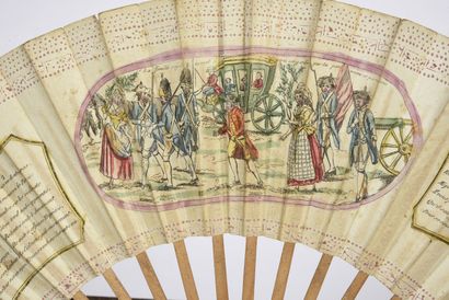 null The return of the royal family to Paris, 1791
Folded fan, the engraved paper...