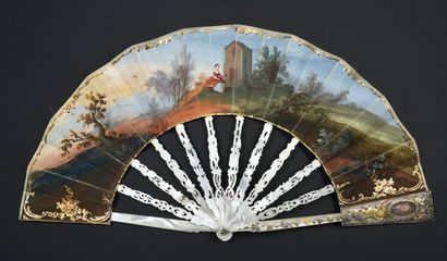 null Solomon and the Queen of Sheba, circa 1750
Folded fan, the double sheet in gouache...