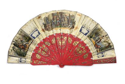 null The Story of Pocahontas, ca. 1850-1860
Folded fan, the double sheet of chromolithographed...