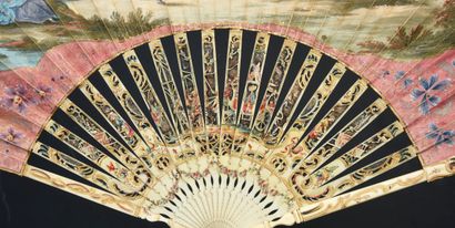null Le carnaval ou la promenade des masques, circa 1760
Folded fan, the leaf in...