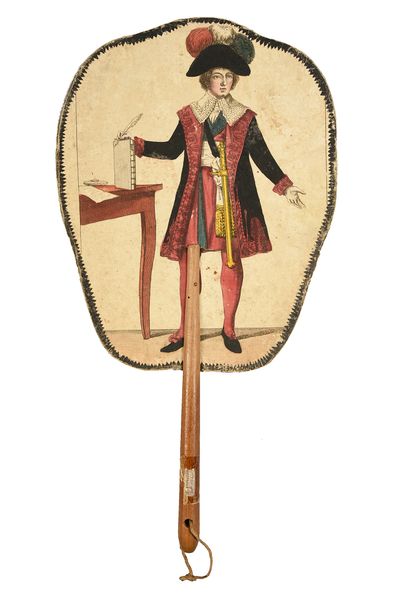  A member of the Directory, ca. 1799-1800 Cardboard hand screen illustrated, on both...