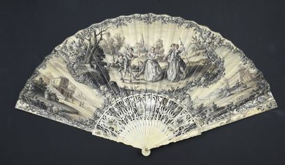 null Billiard table, circa 1760
Folded fan, the double skin sheet painted in grisaille...