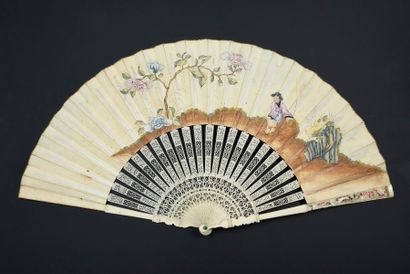 null Journey to China, circa 1760-1770
Folded fan, the skin sheet mounted in English...