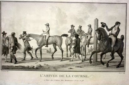 Carle VERNET (1758-1836) 
The jockey led to the race
around 1800.
Feather and watercolor...