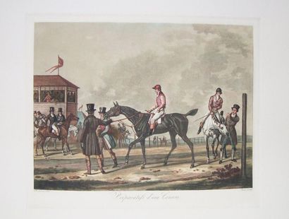 Carle VERNET (1758-1836) 
Le jockey mené à la course
Vers 1800.
Plume et aquarelle...