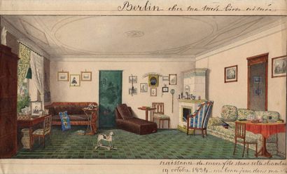 Johann Heinrich Hintze (1800-1862) 
Chez la comtesse Alphonse de Bruges, née Henriette...