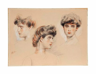 Paul-César HELLEU (1859 - 1927) 
Portrait d'Ellen Helleu, fille de l'artiste, au...