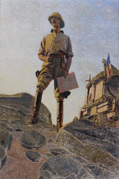 Bernard BOUTET DE MONVEL (1881-1949) 
Homme du Maroc, portant un faix sur sa tête,...