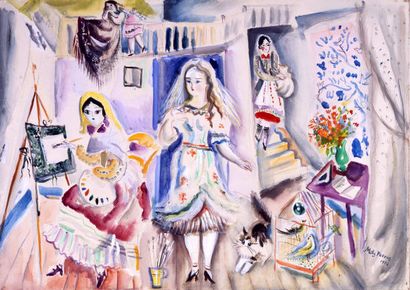 Emilia «Mily» Possoz (1888-1967) 
Street party for a wedding
Watercolour and gouache...