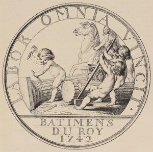 Edme BOUCHARDON (1698-1762) 
Labor Omnia Vincit - token for the King's Buildings,
Circa...