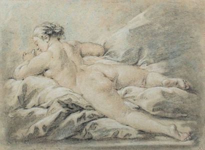 Francois Boucher (1703-1770) 
Odalisque
circa 1760-1765.
Black stone, white chalk,...