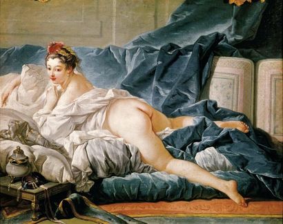 Francois Boucher (1703-1770) 
Odalisque
Vers 1760-1765.
Pierre noire, craie blanche,...