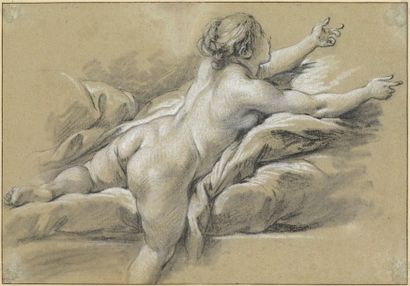 Francois Boucher (1703-1770) 
Odalisque
Vers 1760-1765.
Pierre noire, craie blanche,...