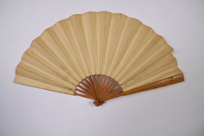 null ALCOHOLS - Folded fans, the flexible sheet printed with a decoration for the...