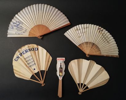 null ALCOHOLS - Five fans, four of which are folded and one opening into the sun....