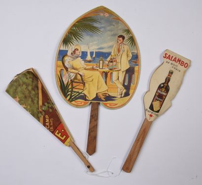null ALCOHOLS - Set including a hand screen for the Boer-orange decorated with a...