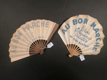 null GRANDS MAGASINS - LE BON MARCHÉ - Two fans for "Le Bon Marché", one decorated...