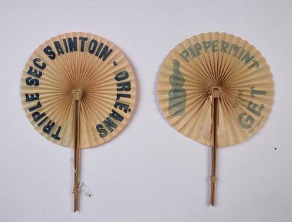 null 
ALCOHOLS - Set of two sunburst fans, one for the Saintoin triple sec decorated...