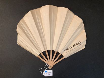 null CINEMA - Folded fan, double sheet of paper, balloon shape, for the Cinema Agora...