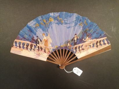 null Cradle of trellis, circa 1900

Folded fan, the double sheet of paper printed...