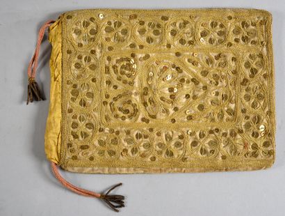 null Embroidered Qur'an pouch, Ottoman Empire, late 19th century, cream velvet embroidered...