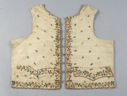 null In front of a square waistcoat, end of the 18th century, large cream-colored...