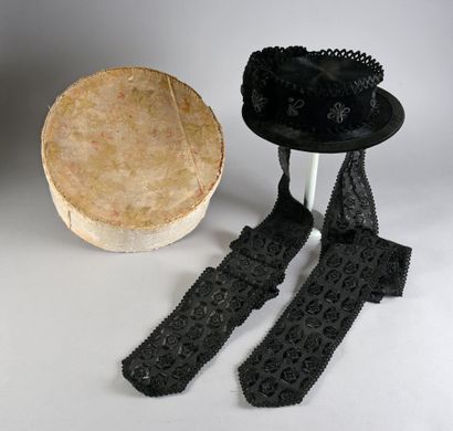 null Traditional lady's hat with the label of a milliner from Bruneck in South Tyrol,...