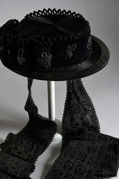 null Traditional lady's hat with the label of a milliner from Bruneck in South Tyrol,...