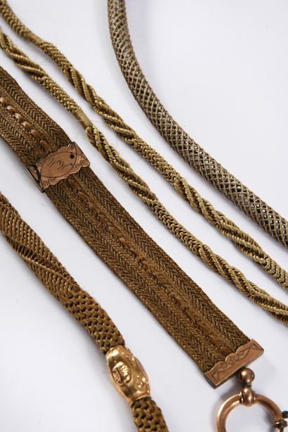 null Set of braided hair jewelry, late 19th-early 20th century, 19th century and...
