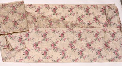 null Métrage of lampas for the dress, circa 1900, gros de Tours printed on woven...