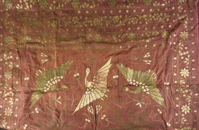 null Door, late 19th or early 20th century, cotton canvas wine-colored with extreme...