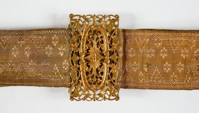 null Two ladies' belts, second half of the 19th century, both similar with gold and...