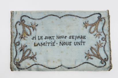 Embroidered pouch, token of affection, Louis...
