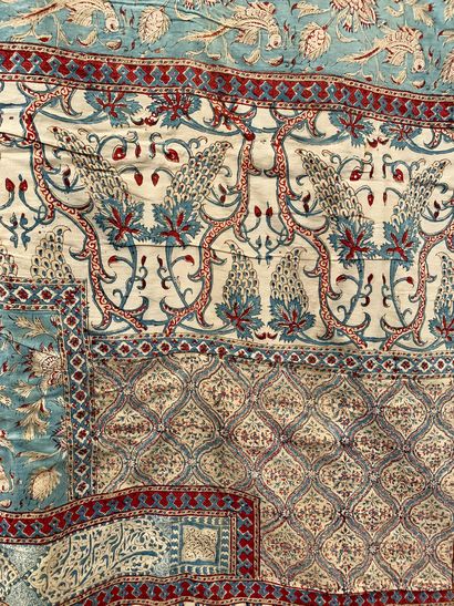 null Kalemkar, India or Persia, 19th century, printing on cotton canvas with a wooden...