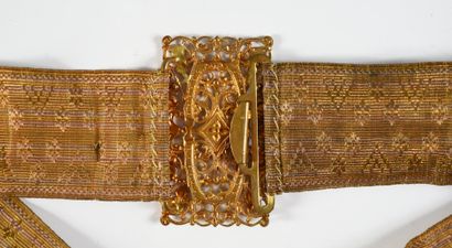 null Two ladies' belts, second half of the 19th century, both similar with gold and...