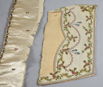 null Combination of elements from embroidered waistcoats, Louis XVI period, pockets,...