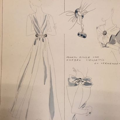  Album de tendances pour la mode, Robes 1936 -1937, édité en allemand par le Bureau...
