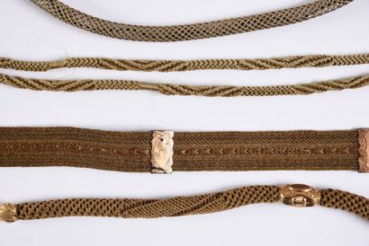 null Set of braided hair jewelry, late 19th-early 20th century, 19th century and...