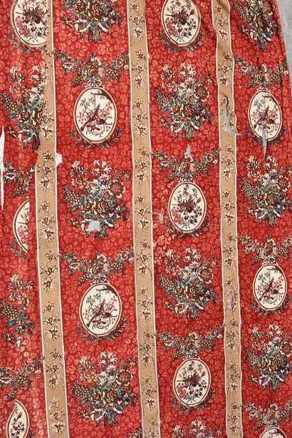 null Parts of bed linens and furniture in indian, end of the 18th century, wood board...
