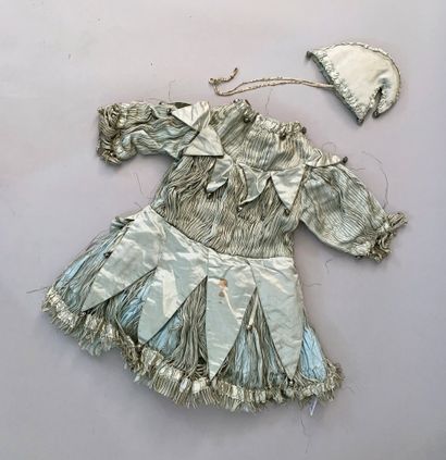 null Folie, cross-dressing costume for a small child, circa 1900, sky blue silk satin;...