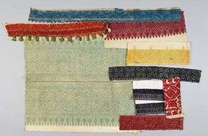 null Embroideries, Fez, Morocco, 19th and early 20th century, red, green and blue...