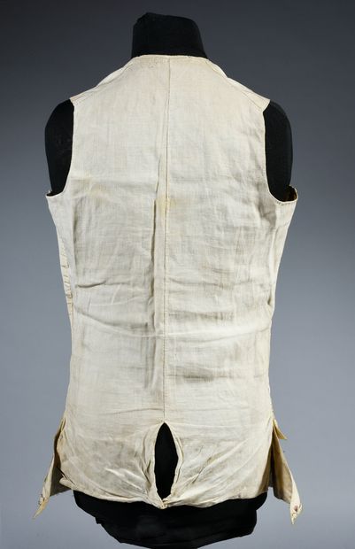 null Embroidered basque waistcoat, Louis XVI period, large de Tours cream embroidered...